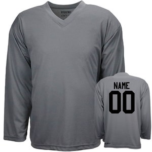 Customized Gray Ice Hockey Jersey with Name & Number on back Adult and Children sizes