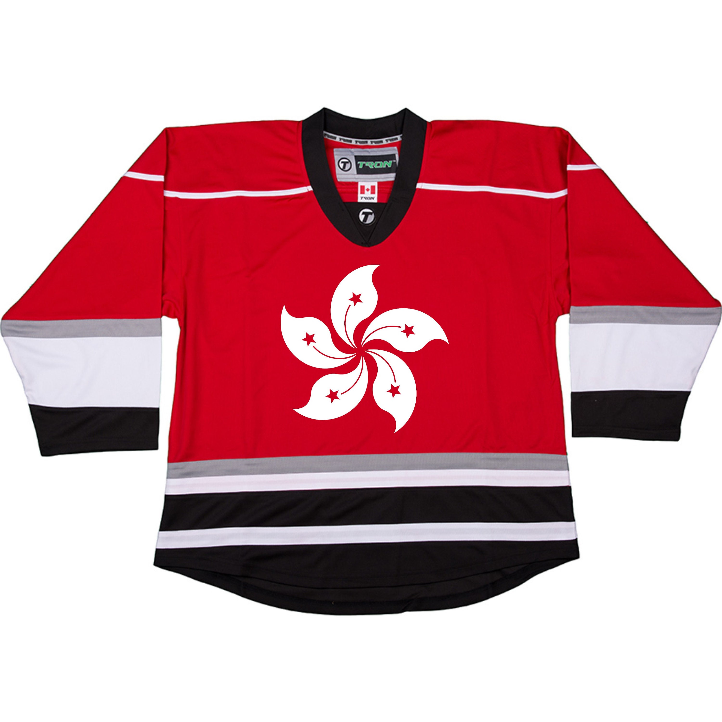 Customized Hong Kong Flower Graphic on an Ice Hockey Jersey With Name Number also Kids Sizes Etsy