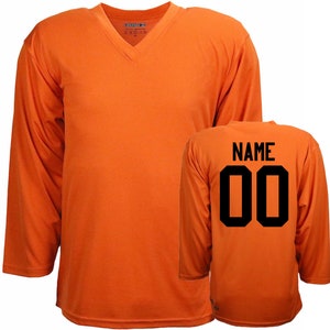 Customized Orange Ice Hockey Jersey with Name & Number on back Adult and Children sizes