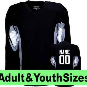 Black Customized Hockey Jersey with Name & Number on back Adult and Children sizes