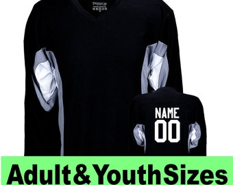 Black Customized Hockey Jersey with Name & Number on back Adult and Children sizes