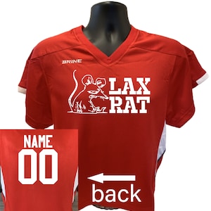 Camisa de treino de lacrosse personalizada LAX RAT com nome e número nas costas Cores variadas