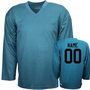 Customized Teal Ice Hockey Jersey with Name & Number on back Adult and Children sizes