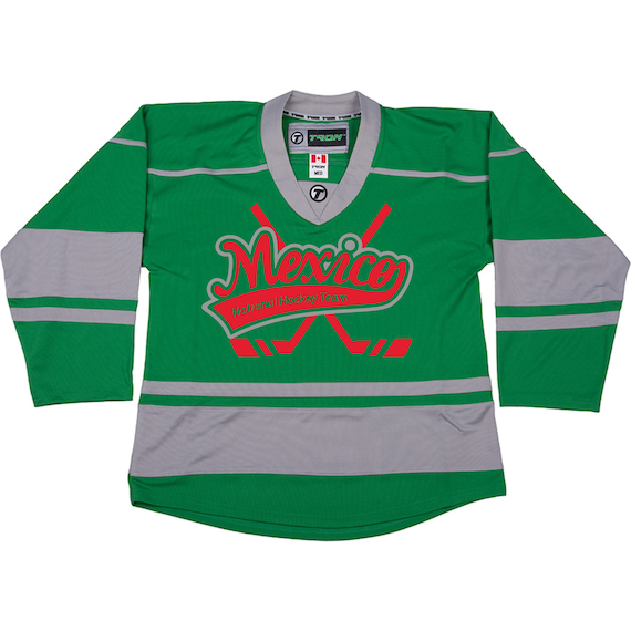 Team Mexico Pro Ice Hockey Jersey Your Player Name and Number 