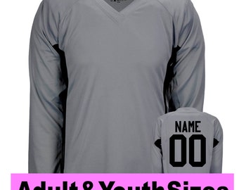 Gray Customized Hockey Jersey with Name & Number on back Adult and Children sizes