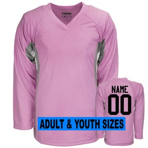 Pink Customized Hockey Jersey with Name & Number on back Adult and Children sizes