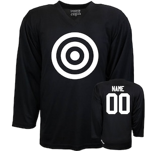 Bulls Eye Target Hockey Jersey Graphic with Your Name & Number on the back