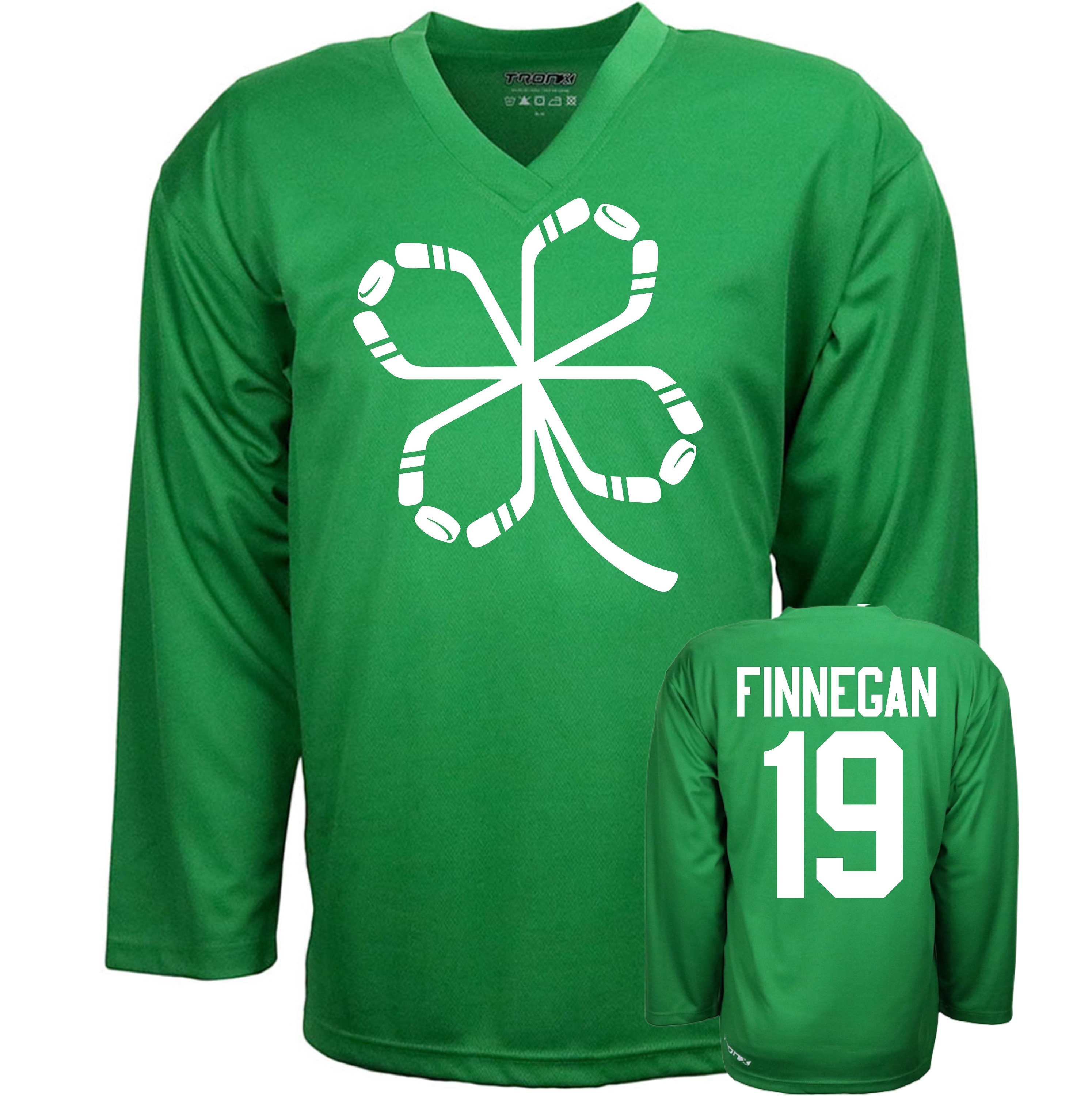 Jersey Ninja - St Patrick's Irish Shamrock Green Holiday Hockey Jersey