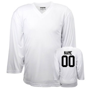 Customized White Hockey Jersey with Name & Number on back Adult and Children sizes