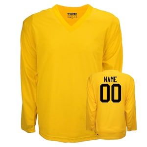 Customized Gold Yellow Ice Hockey Jersey with Name & Number on back Adult and Children sizes