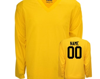 Personalisiertes Gold Hockey Jersey: Personalisierter Name & Nummer