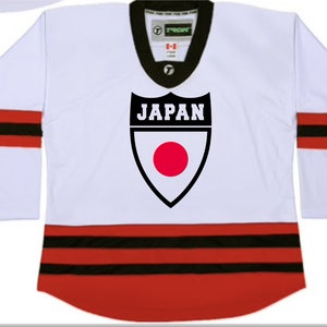 Japan National Ice Hockey Team Jersey! Your player name and number on back