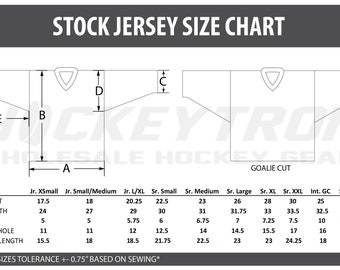 Jersey Size Chart Preschool Hockey Jersey Customized Hong Kong