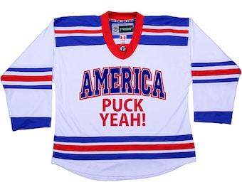 Customizable America Puck Yeah! Ice Hockey Jersey with Name and Number on the back