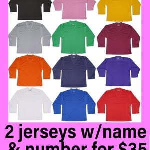 TWO Ice Hockey Practice Jerseys With Name and Number FREE SHIPPING