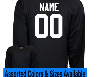 Hockey sur glace noir personnalisé avec nom et numéro au dos tailles adulte et enfant