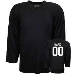 Customized Black Hockey Jersey with Name & Number on back Adult and Children sizes