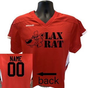 Camisa de treino de lacrosse personalizada LAX RAT com nome e número nas costas Cores variadas