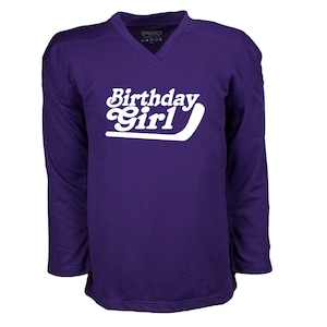 Customized Birthday Girl Ice Hockey Jersey Happy Birthday with name and number on back
