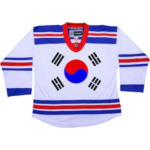 South Korea Flag Graphic on Hockey Jersey customized Name & Number (also kids sizes)