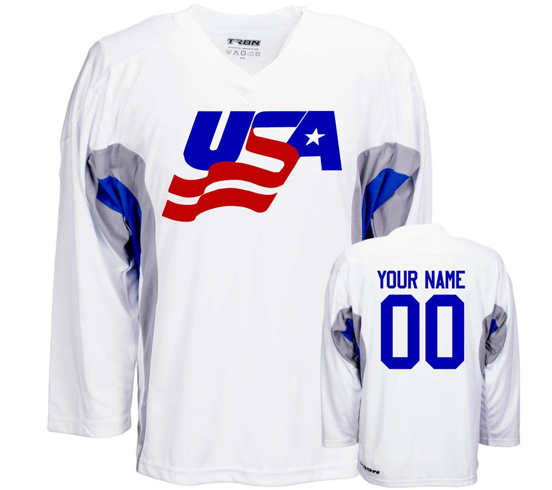 Customized Team USA Ice Hockey Jersey With Your Name and Number on Back