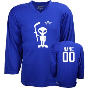 Customizable Alien Ice Hockey Jersey with Name and Number on the back