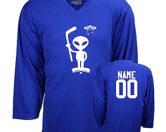 Personalisierbares Alien Eishockey Trikot mit Name und Nummer auf der Rückseite