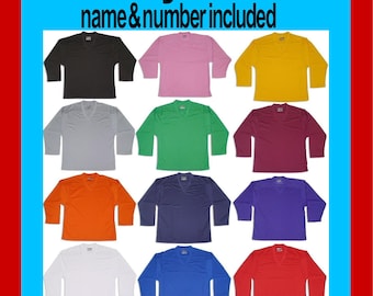 Two Personalized Ice Hockey Practice Jerseys: Custom Name & Number