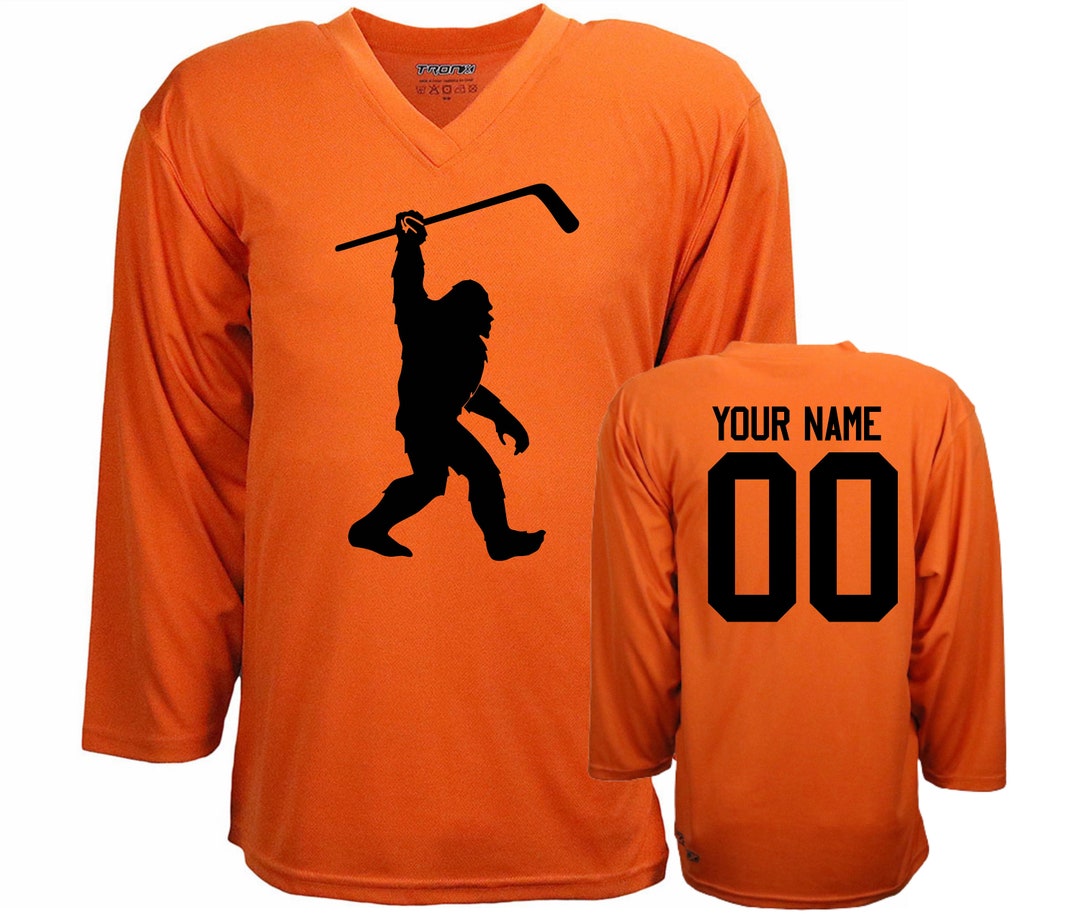 Customizable Bigfoot Yeti Sasquatch Ice Hockey Jersey With Name and ...