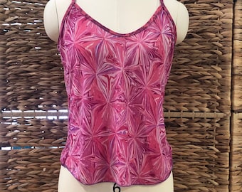Camisola rosa transparente Y2K, top camisola rosa intenso Y2K, busto de 96 cm