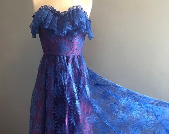 blue and purple dress