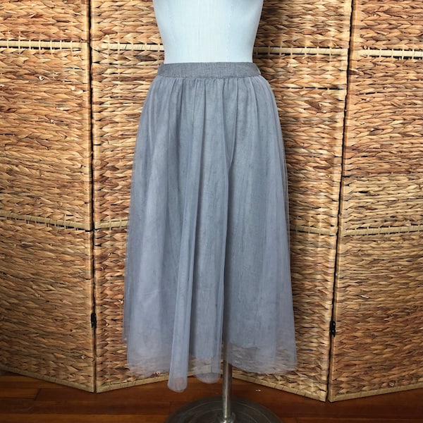 Lauren Conrad Tulle Skirt, Ballerina Skirt, 90s A-Line Steel Gray Skirt, S SMALL