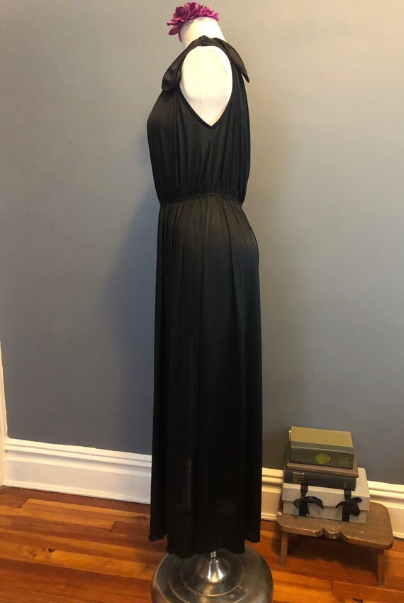 Cattani 70s Nightgown, Long Off the Shoulder Blac… - image 3