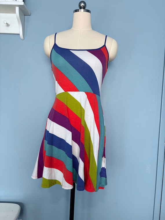 90s skater dress Striped Dress, 13 Going On 30 Inspired, XS Evening  Dresses Size:8 Asos 90s Skater Dress, elastic stretch fabric