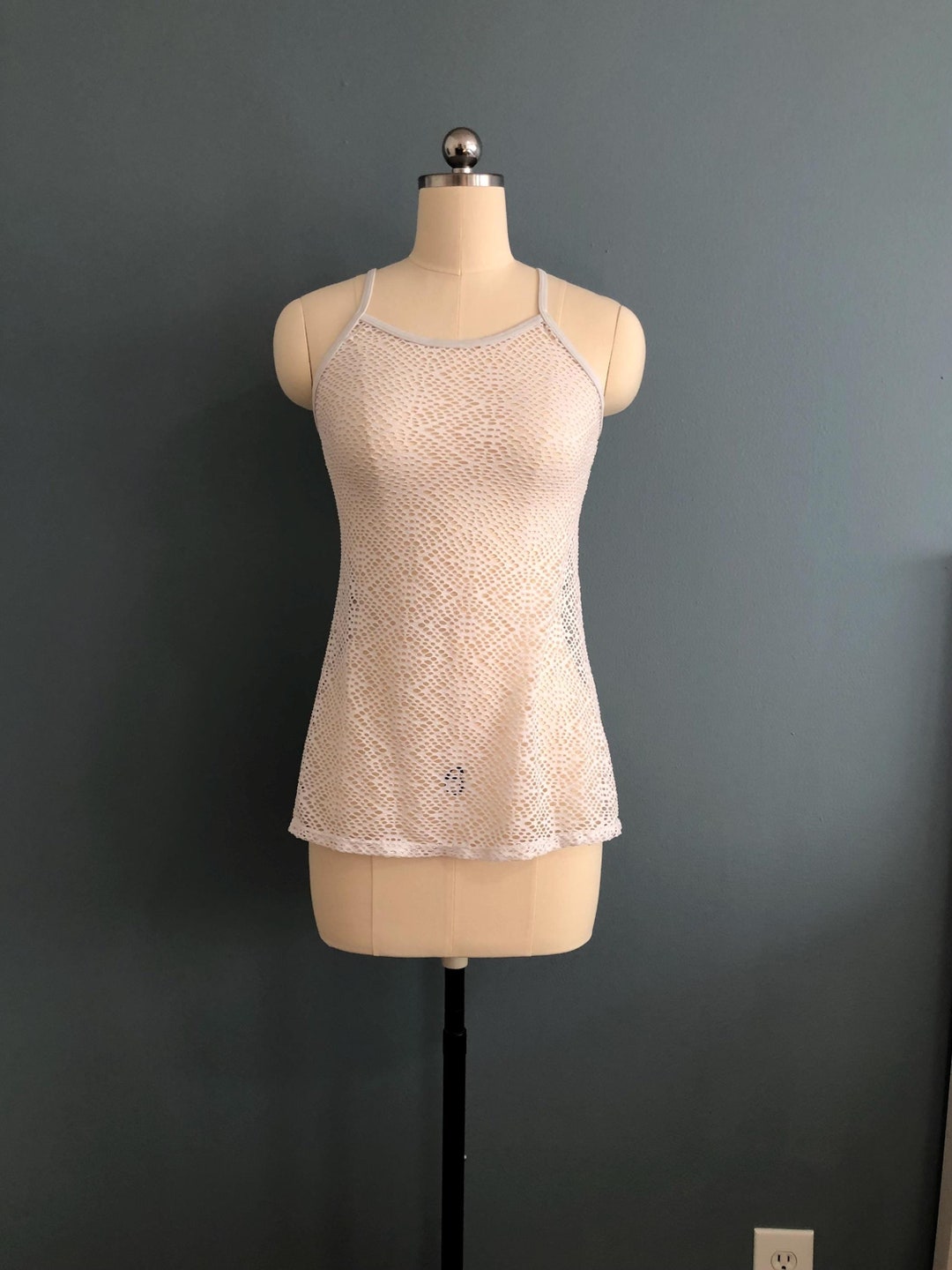 Vintage Mesh Top, White See Through Halter Top, XS - Etsy