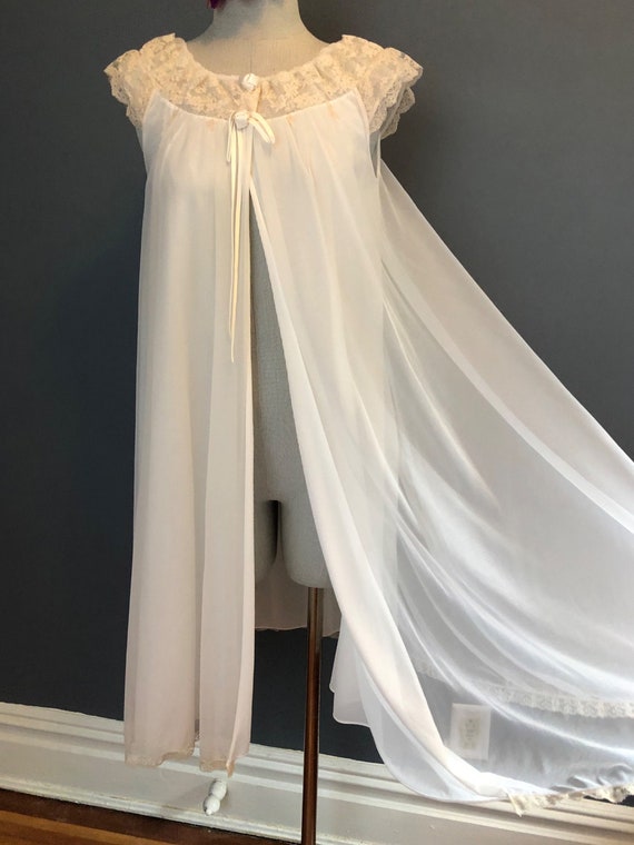 S / 1950s Alice Maloof Peignoir / Romantic Vintage