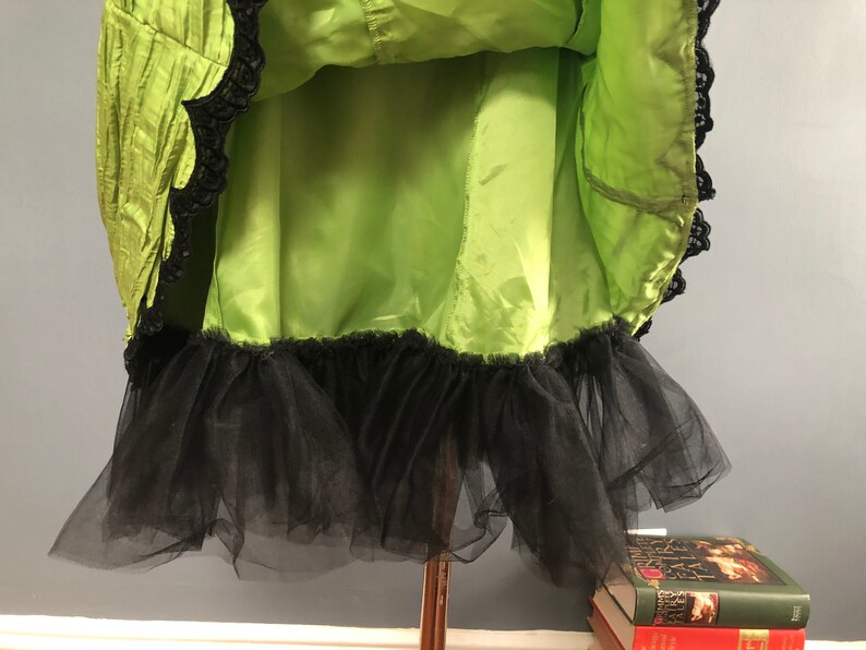 S 1980s Jessica McClintock for Gunne Sax Dress Chartreuse Party Dress 80s Madonna Dress Tulle Prom Dress