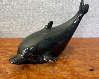 Wade Whimsies - Honey Glaze Grey Dolphin in Original Box - 1971