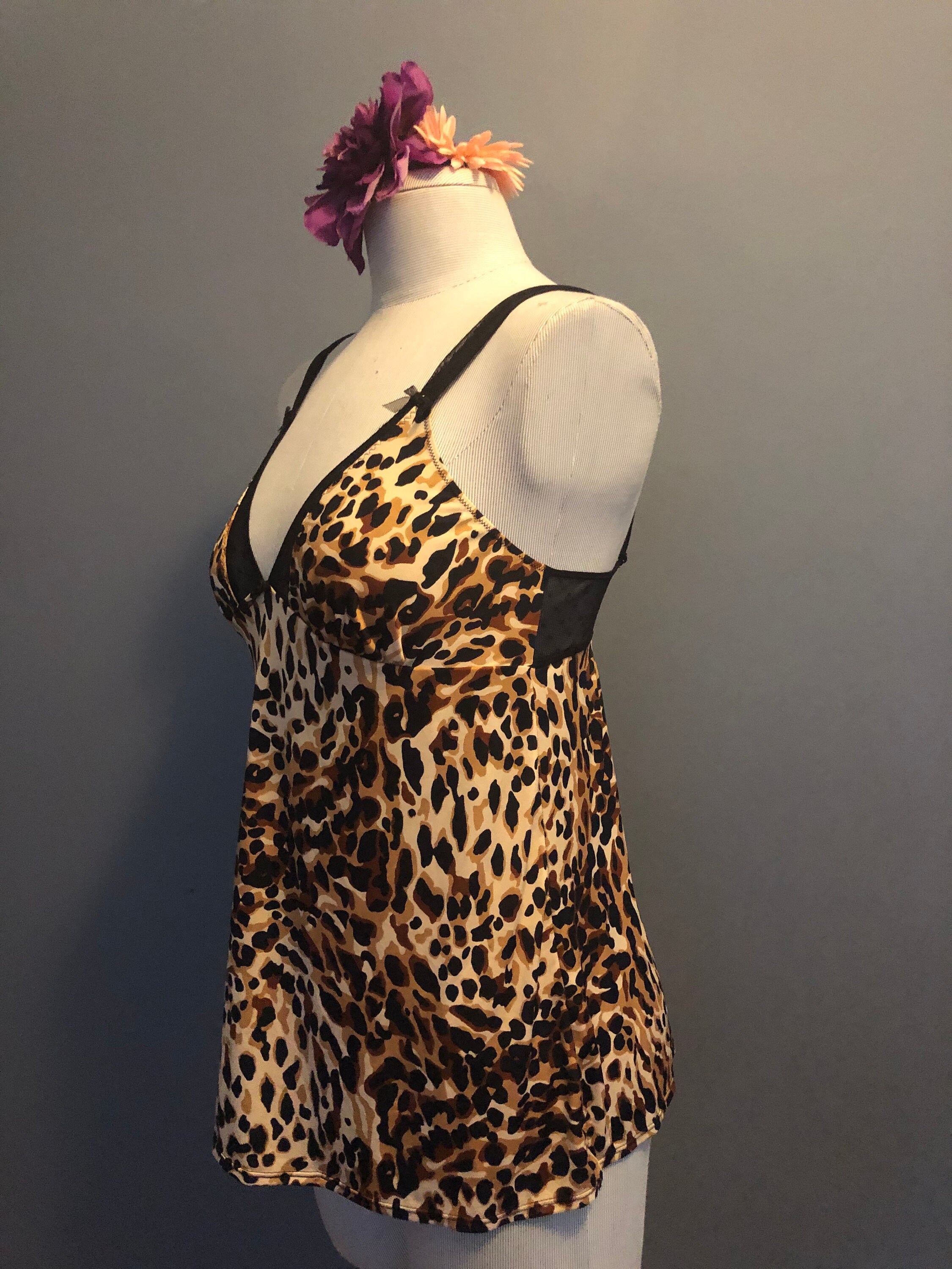 38 Bust / Vintage Betsey Johnson Leopard Cami Top / 1990s | Etsy