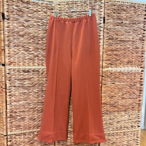 70s Rust Orange Christenfeld of California Trousers, Wide Leg, High Waist, Pants