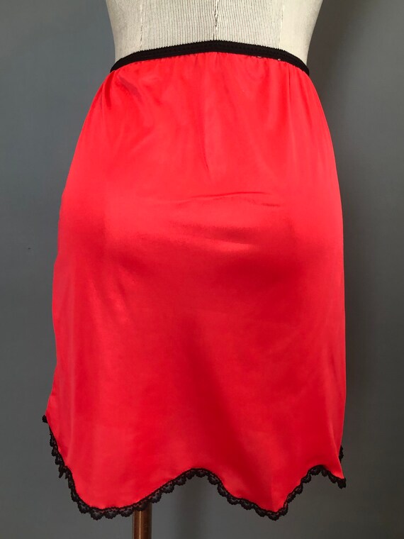 ON SALE Red Half Slip, Vintage Lingerie Half Slip wit… Gem