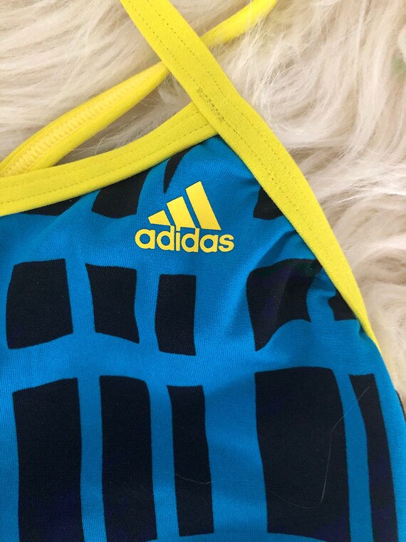 Y2K Adidas One Piece Swimsuit Geometric One Piece Gem