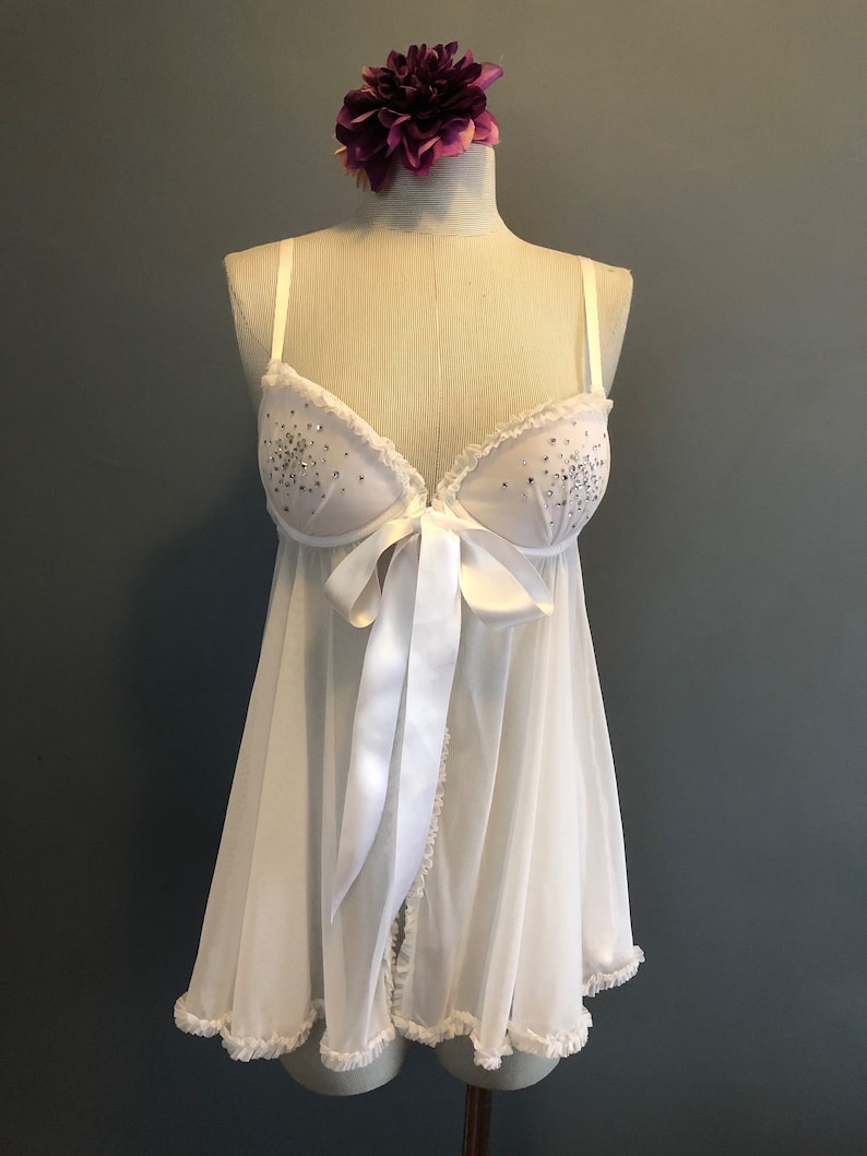 36C / Victoria's Secret Bridal Babydoll / Bridal Lace Mini Etsy