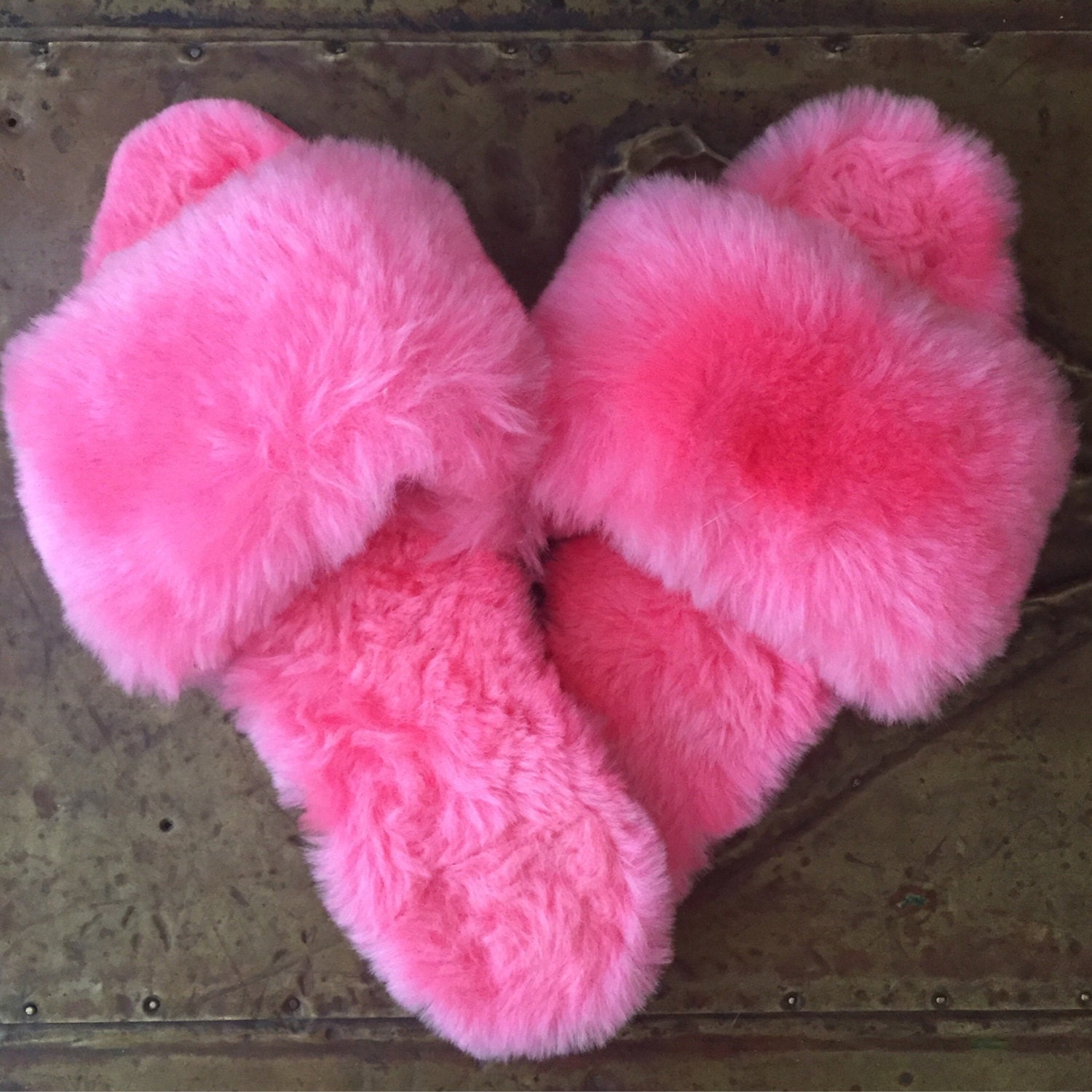 Vintage Glam Boudoir Fuzzy Slippers Pink Bedroom Slippers | Etsy