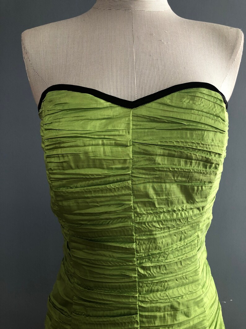 S 1980s Jessica McClintock for Gunne Sax Dress Chartreuse Party Dress 80s Madonna Dress Tulle Prom Dress