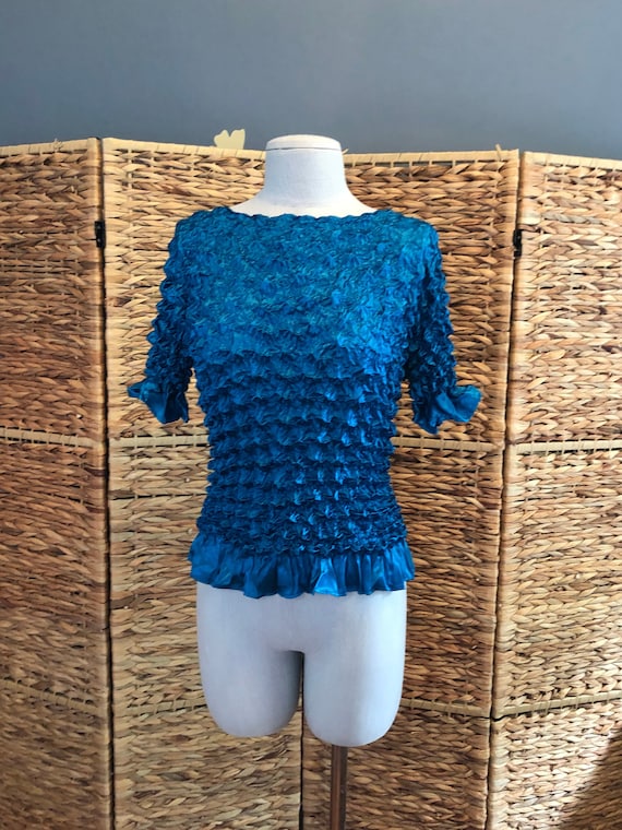 Popcorn Top, 90s Mermaid Blue Magic Popcorn Top, … - image 1