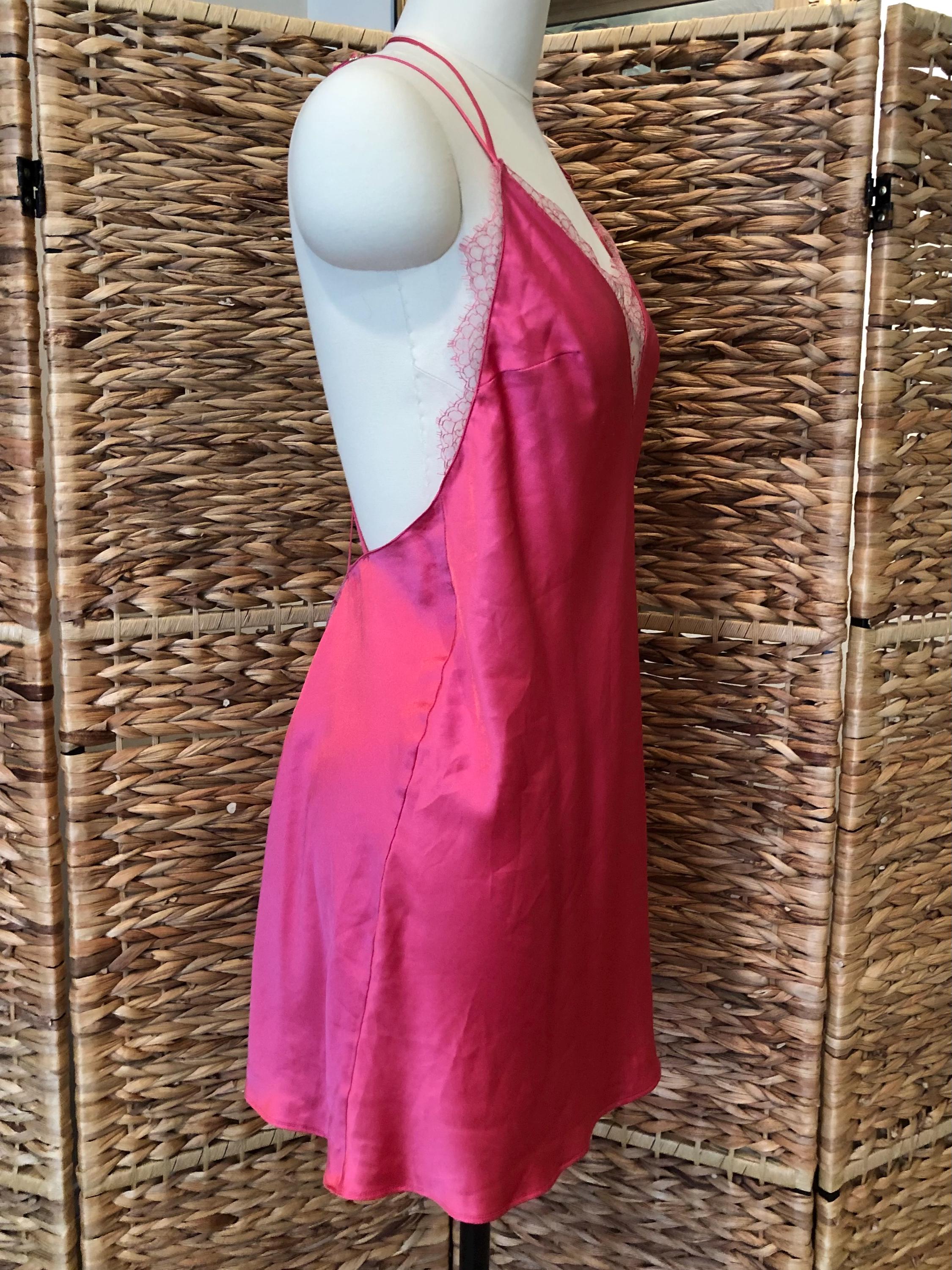 Y2K Victoria's Secret Pink Satin Lace Slip Dress (38" Bust) - Etsy