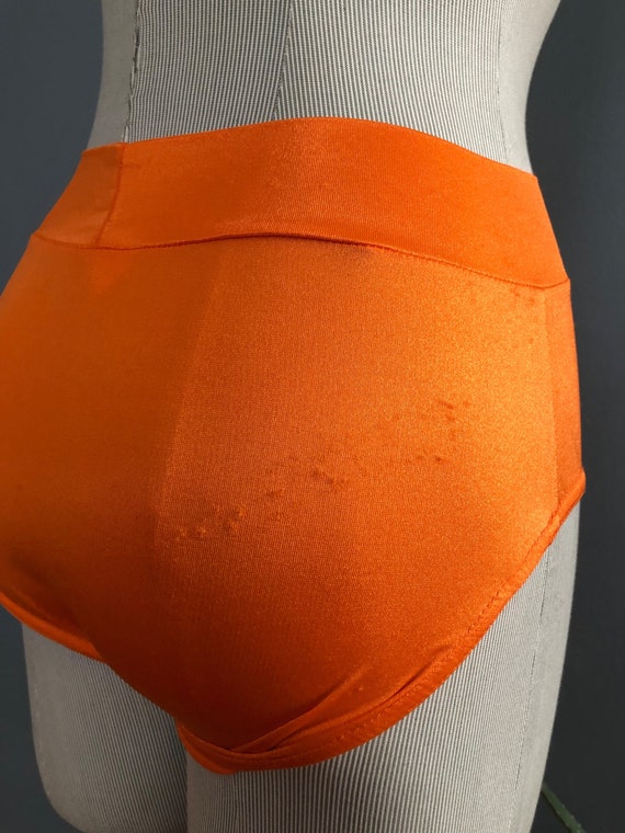 80s Tangerine Dance Panty, Neon Orange Aerobics Botto… Gem