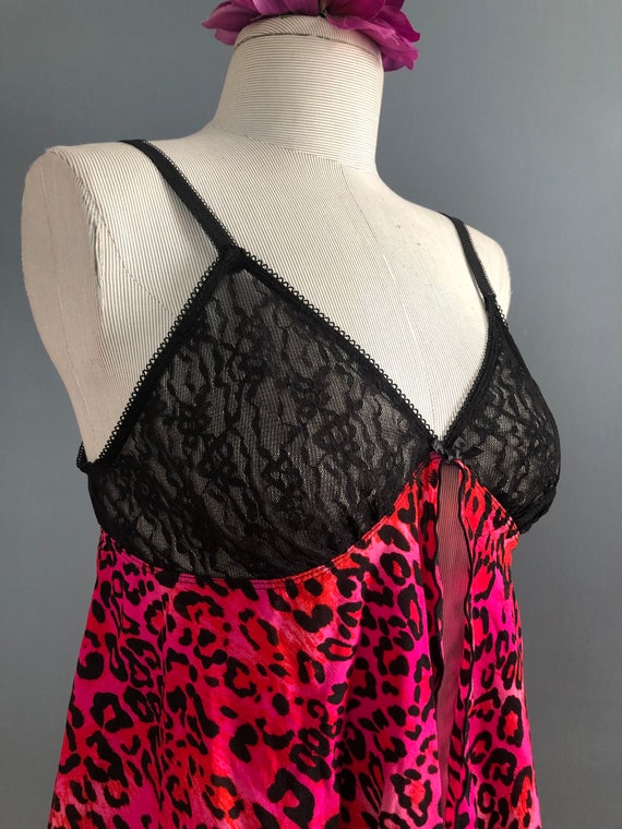 Babydoll Lingerie, Animal Print Babydoll Top, Vin… - image 4