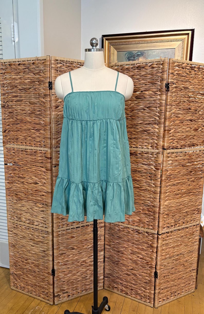 green lingerie dress urban outfitters 90s cascading dress mini dress
